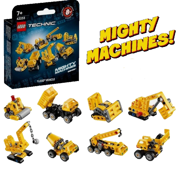 LEGO 42233 TECHNIC Mighty Machines Series 1 - Complete Set of 8