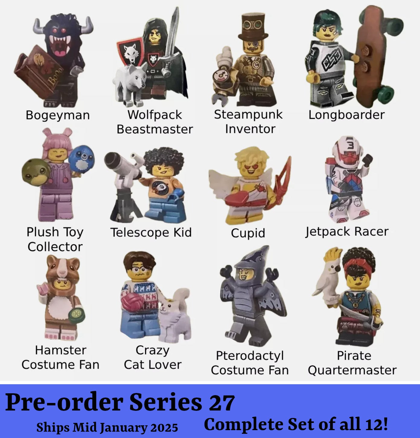 Lego Minifigures 71048 Series 27 - Set of all 12 figures CMF  (PRE-ORDER ships Mid Jan)